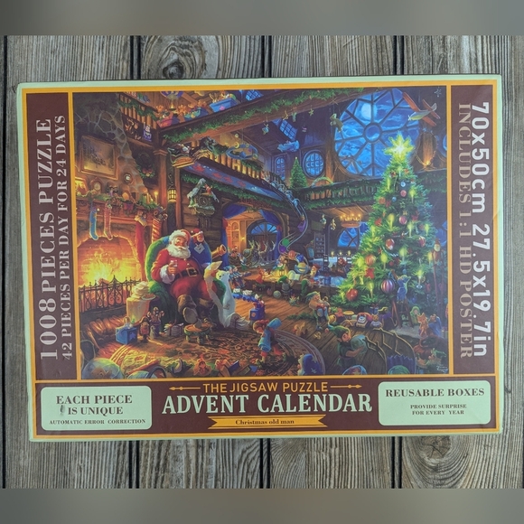 Advent Calendar Puzzle Set Santa At The North Pole Never Used - Picture 1 of 12